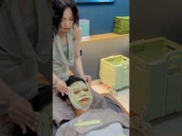 ASMR: Relaxing VIP Barbershop Massage and Cucumber Mask #shorts