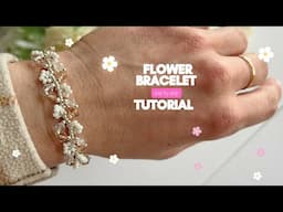 flower bracelet tutorial, how to make beaded flower bracelet, diy step by step tutorial