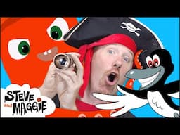 Halloween Sea Monsters Pirate Story for Kids from Steve and Maggie | Finger Family | Trick or Treat