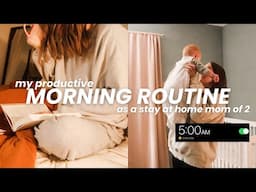 5AM MOM MORNING ROUTINE // productive but realistic routines as a stay at home mom of 2☕🌞