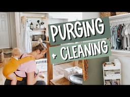 WHOLE HOUSE CLEAN + DECLUTTER / Organizing, decluttering and purging our closet / Clean with me 2022