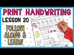 Lowercase q Print Handwriting Practice | Guided Teaching Tutorial