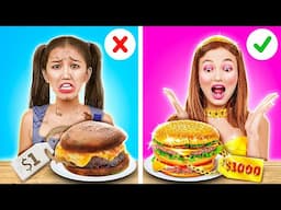 Expensive vs Cheap Cooking Challenges! Viral Recipes by 123 GO! GLOBAL