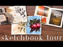 sketchbook tour · gouache and watercolour illustrations ✨🎨