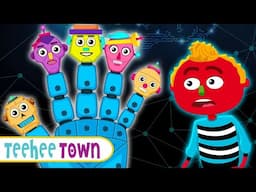 Spooky Skeleton Robot Finger Family + Spooky Songs For Kids by Teehee Town