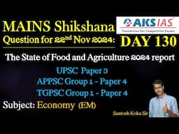 Day 130 (Economy) - Mains Shikshna Free Initiative #mains #upsc #group1 #tspsc #appsc #answerwriting