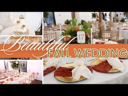 BEAUTIFUL FALL WEDDING| SIMPLE BACKDROP| RECTANGULAR TABLES