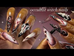 “Occultist” Witch Nails!🧙‍♀️🐐🩸| creepy nail art + chit chat!✨