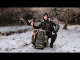 FREEZING Winter Bushcraft Camp With New Kit Loadout