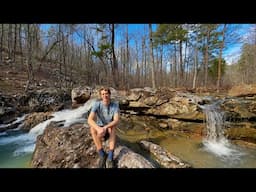 A Winter Oasis in Arkansas | Solo Camping, Cooking, Waterfalls and Kayaking