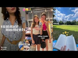 summer moments | roomie visit, grwm for work, clean my bathroom