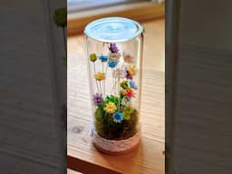 How to Make Preserved Flower Glass Dome Terrarium by 7-year-old ミルフルール テラリウム フラワーボトルの作り方@ochikeron