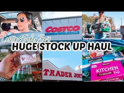 HUGE STOCK UP GROCERY HAUL| Trader Joe's Haul| Costco Haul| Tres Chic Mama