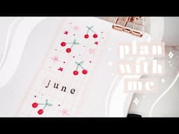 June 2024 bullet journal setup | plan with me | cherry theme 🍒