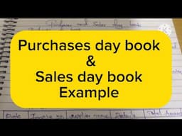 Purchases and sales day book example