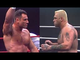 Musclehead knocked the wrestler out! HUGH UPSET KO! The battle of two giant heavyweights!