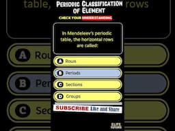 Part 09 | Periodic Classification of Element | #neet #sscmaharashtraboard #upsc #mhcet | ScienceQuiz