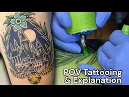 Hogwarts Harry Potter Traditional Tattoo - POV Tattooing and Explanation