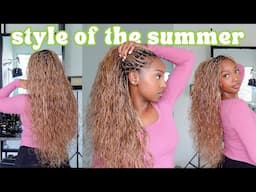 GETTING THE TRENDY BOHO KNOTLESS BRAIDS | What Hair To Use + Full Install | cheymuv