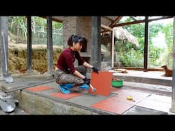 first time tiling, how to tile - Ana and Jack finished 60% of the kitchen