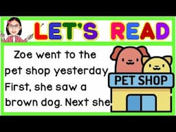 English Reading Lesson for Kids | Learn to Read | Short Story  | Practice Reading | Teacher Aya