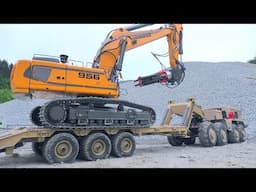 Massiver RC Bagger vs 5 Meter Stahlrohre - Krasse Baustellen Action!