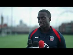 USMNT TIM WEAH talks prior to Team USA 2nd leg of the Nations League quarterfinals vs Jamaica