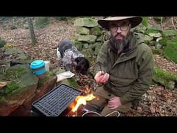 Coffee and Bacon In The Woods  - Goat Camp - Firebox Stove  5 Way Cook Set