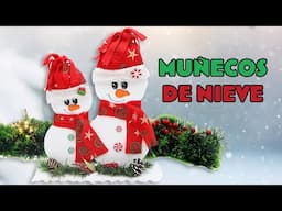 Haz tiernos Muñecos de Nieve - Decoración Navideña Fácil | Manualidades aPasos