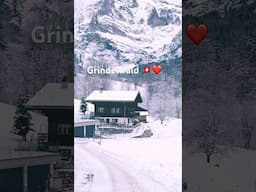 Snow covered Alpine mountains in central Switzerland 🇨🇭 #switzerland #grindelwald #shorts #nature