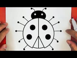 HOW TO DRAW A CUTE LADYBUGS, STEP BY STEP, DRAW Cute things