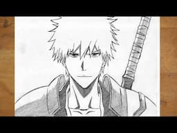 How to Draw Ichigo Kurosaki from Bleach | Anime Drawing Step by Step