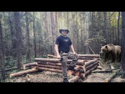 I’m Building A Log Cabin In The Wilderness. Log A-Frame Cabin! Solo Bushcraft