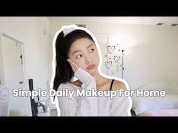 SIMPLE DAILY LOOK FOR HOME | MONOLID/HOODED EYE MAKEUP