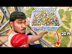 Dropping 20000 Pop Pop Crackers At Once From 20 feet | Mad Brothers