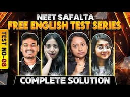 Part Test - 08 | Complete Solution |  NEET SAFALTA Free English Test Series 🥇🥈🥉 #neet #neet2025