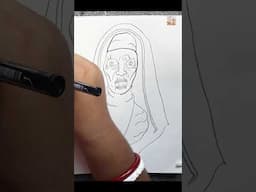 Horror Drawing 👻!! The Nun 😨!!#shorts #horrorstories