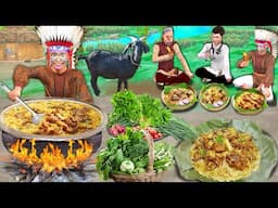 Adivasi Herbal Mutton Biryani Cooking in Jungle Street Food Hindi Kahaniya Hindi Moral Stories