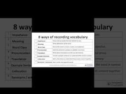 8 ways of recording vocabulary