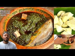 Quick Hot Lunch - How To Make Perfect Boiled Yam And Authentic Spicy Kontomire Pepper Sauce