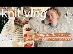 knit vlog ⭐ | knitting socks again and continuing on a sweater