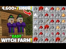 Minecraft Bedrock: FAST WITCH FARM Tutorial! Gunpowder/Redstone Farm! MCPE Xbox PS5 PC