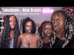 Taking Down My 2 Month Old Knotless Braids + Getting New Ones + Thin Edges Growth Journey | Ore Otun