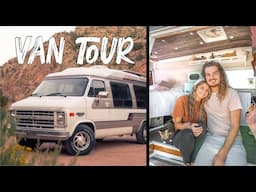 VAN TOUR // 1991 Chevy G20 Van Converted to Campervan (With No Experience!)