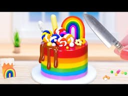 🌈 Amazing RAINBOW Cake 🍰 Satisfying Miniature Decorating  Tiny Cakes 🎨