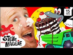 História de Bolo de Chocolate Surpresa e Mais para Crianças com Steve and Maggie Brasil