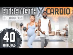 40 Minute Dumbbell Strength & Cardio Workout (Full Body Conditioning/ All Standing)