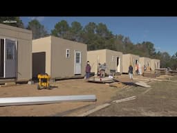 Building shelters for Hurricane Helene victims