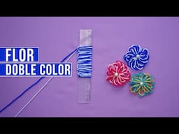 Cómo Hacer Flor Doble Color con Regla