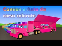 Camion e Auto da corsa colorate - AlexKidsTV